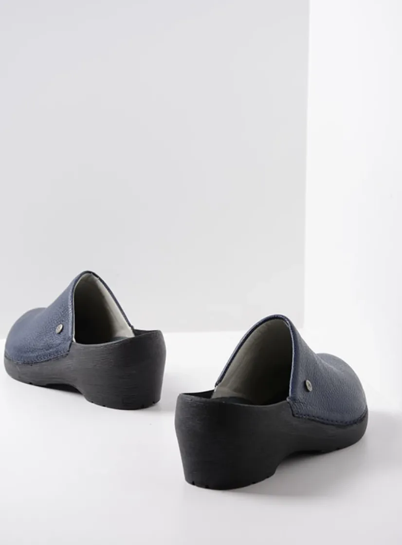 Wolky Multi Clog - blauw leer<DAMES Klompen|Herfst/Winter