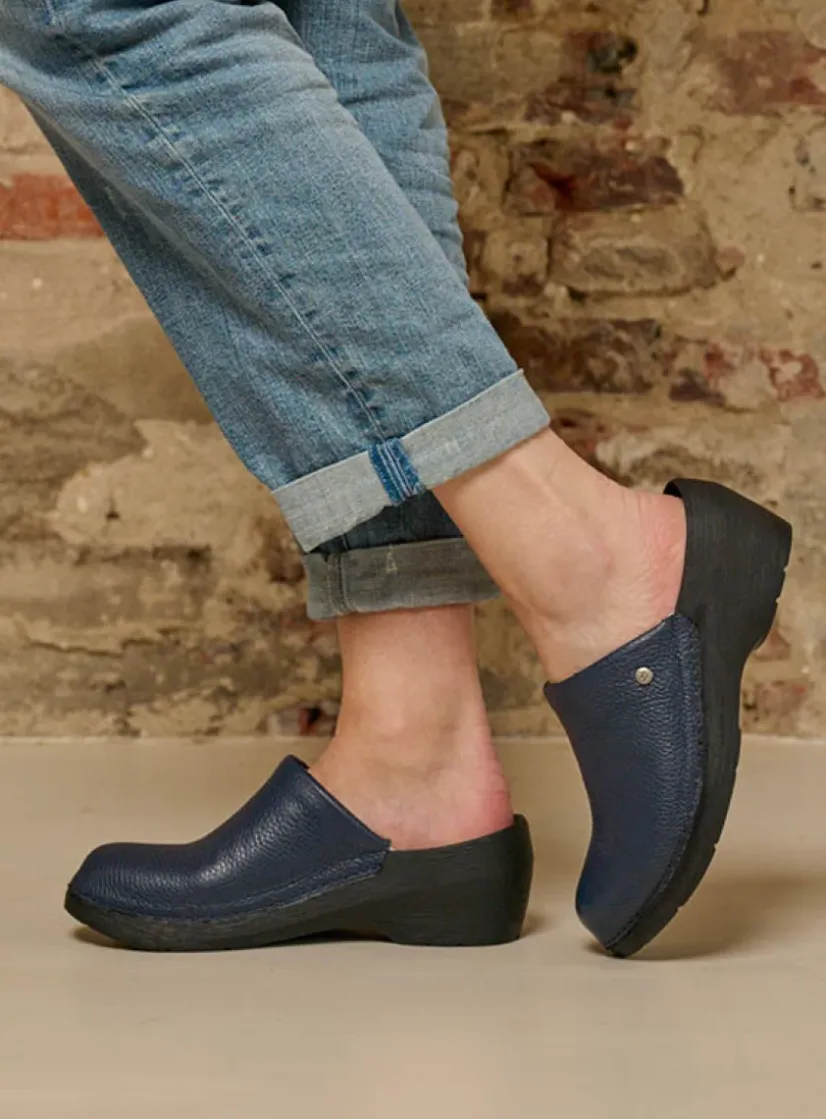 Wolky Multi Clog - blauw leer<DAMES Klompen|Herfst/Winter