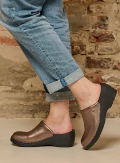 Wolky Multi Clog - brons leer<DAMES Klompen|Herfst/Winter