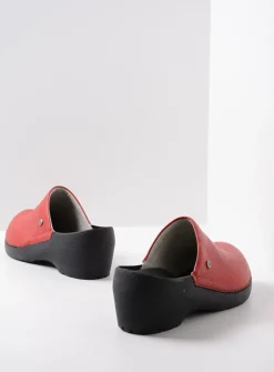 Wolky Multi Clog - rood leer<DAMES Klompen|Herfst/Winter
