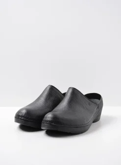 Wolky Multi Clog - zwart leer<DAMES Klompen|Herfst/Winter