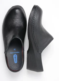 Wolky Multi Clog - zwart leer<DAMES Klompen|Herfst/Winter