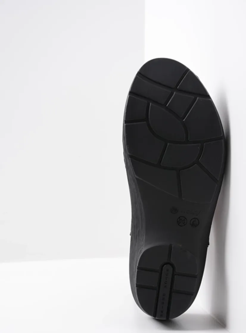 Wolky Multi Clog - zwart leer<DAMES Klompen|Herfst/Winter