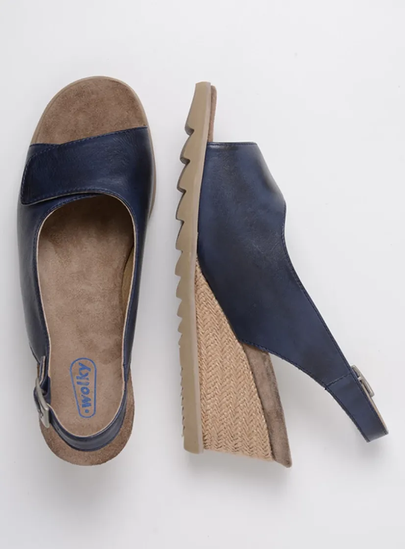 Wolky Murcia - blauw leer<DAMES Sandalen