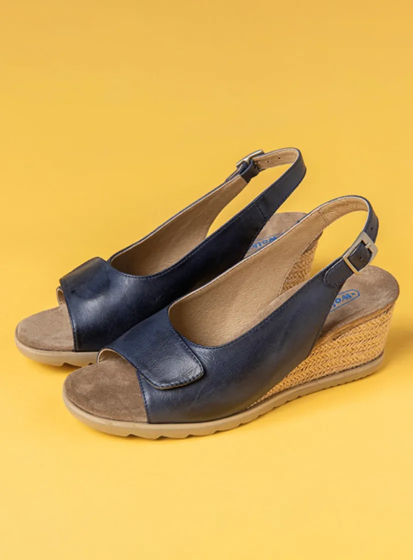 Wolky Murcia - blauw leer<DAMES Sandalen