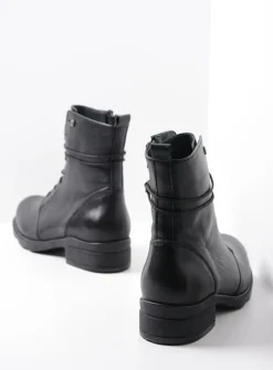 Wolky Murray HV - zwart leer<DAMES Herfst/Winter|Biker Boots