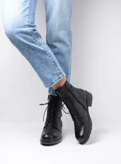 Wolky Murray HV - zwart leer<DAMES Herfst/Winter|Biker Boots