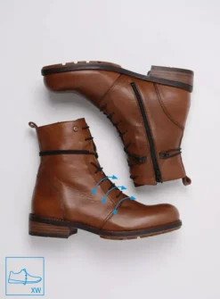 Wolky Murray XW - cognac leer<DAMES Veterlaarzen|Herfst/Winter
