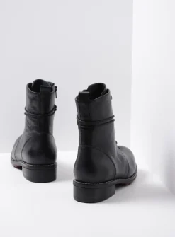 Wolky Murray XW - zwart leer<DAMES Veterlaarzen|Herfst/Winter
