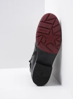 Wolky Murray XW - zwart leer<DAMES Veterlaarzen|Herfst/Winter