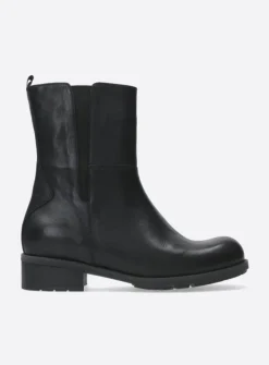 Wolky Neola HV - zwart leer<DAMES Halfhoge Laarzen|Herfst/Winter