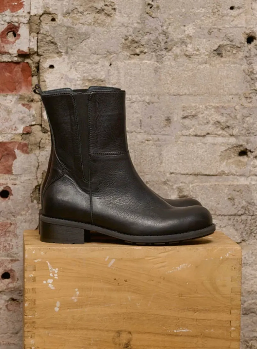 Wolky Neola HV - zwart leer<DAMES Halfhoge Laarzen|Herfst/Winter