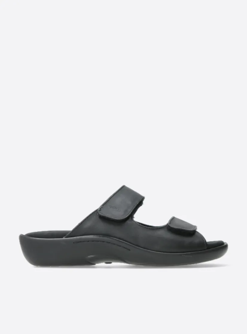 Wolky Nepeta - zwart leer<DAMES Slippers