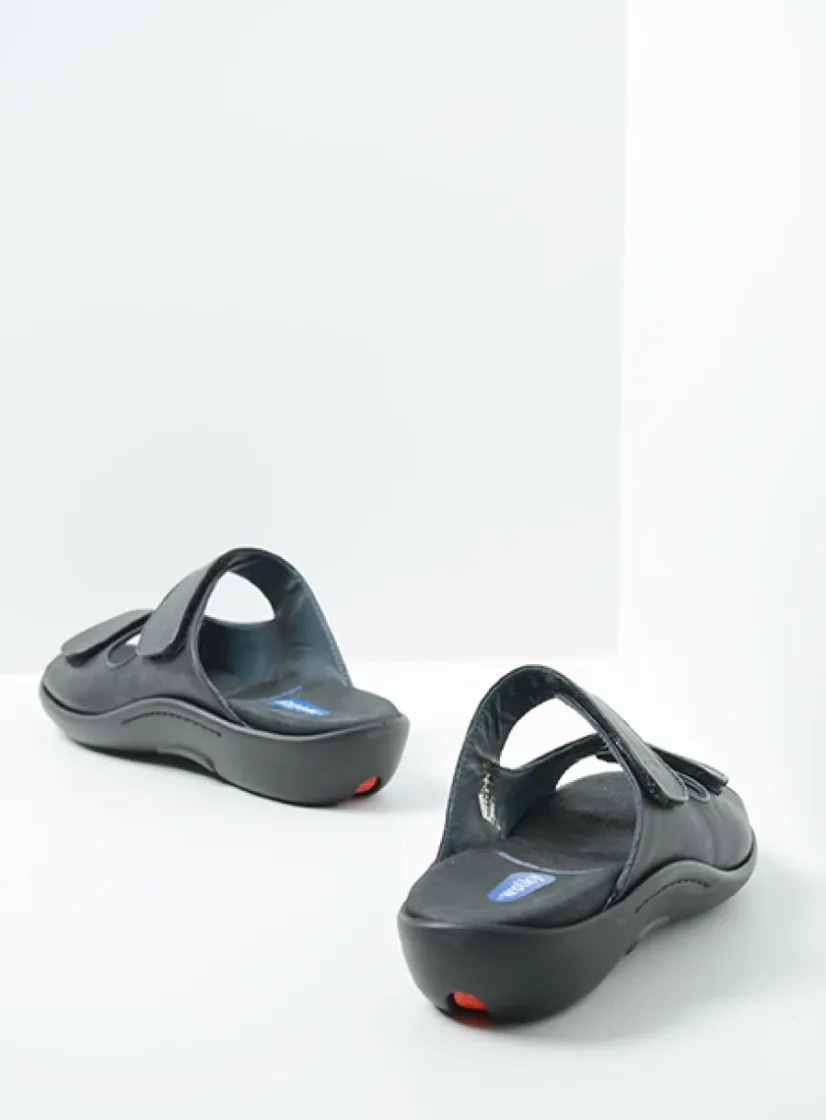 Wolky Nepeta - zwart leer<DAMES Slippers