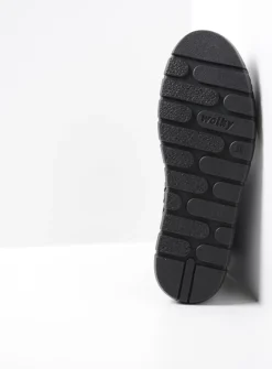 Wolky New Wave - zwart nubuck<DAMES Hoge Veterschoenen|Veterlaarzen