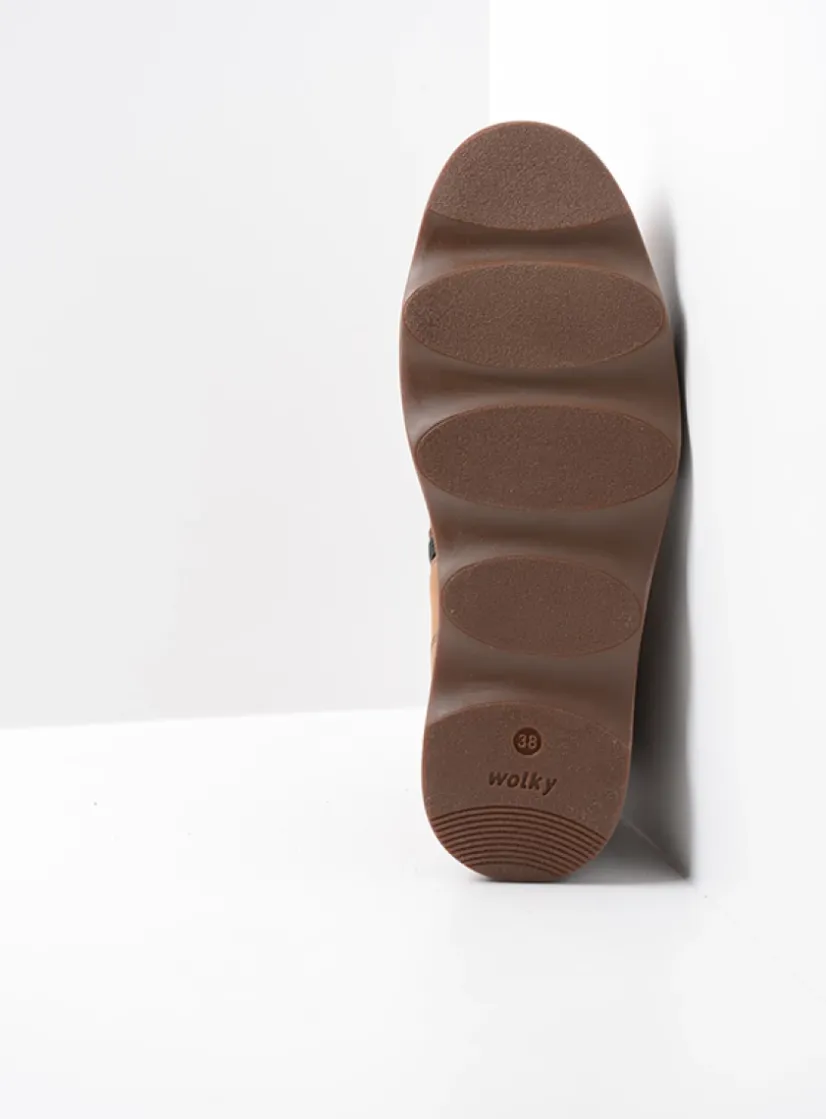 Wolky Nigata - cognac nubuck<DAMES Herfst/Winter|Enkellaarsjes