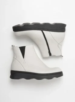 Wolky Nigata - winterwit leer<DAMES Herfst/Winter|Enkellaarsjes