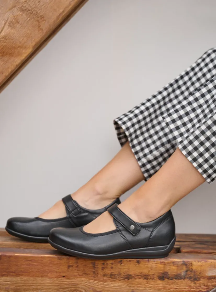 Wolky Noble F2F - zwart biocare<DAMES Herfst/Winter|Bandschoenen