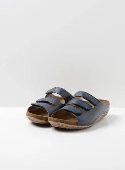 Wolky Nomad - blauw leer<DAMES Slippers