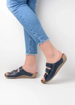 Wolky Nomad - blauw leer<DAMES Slippers