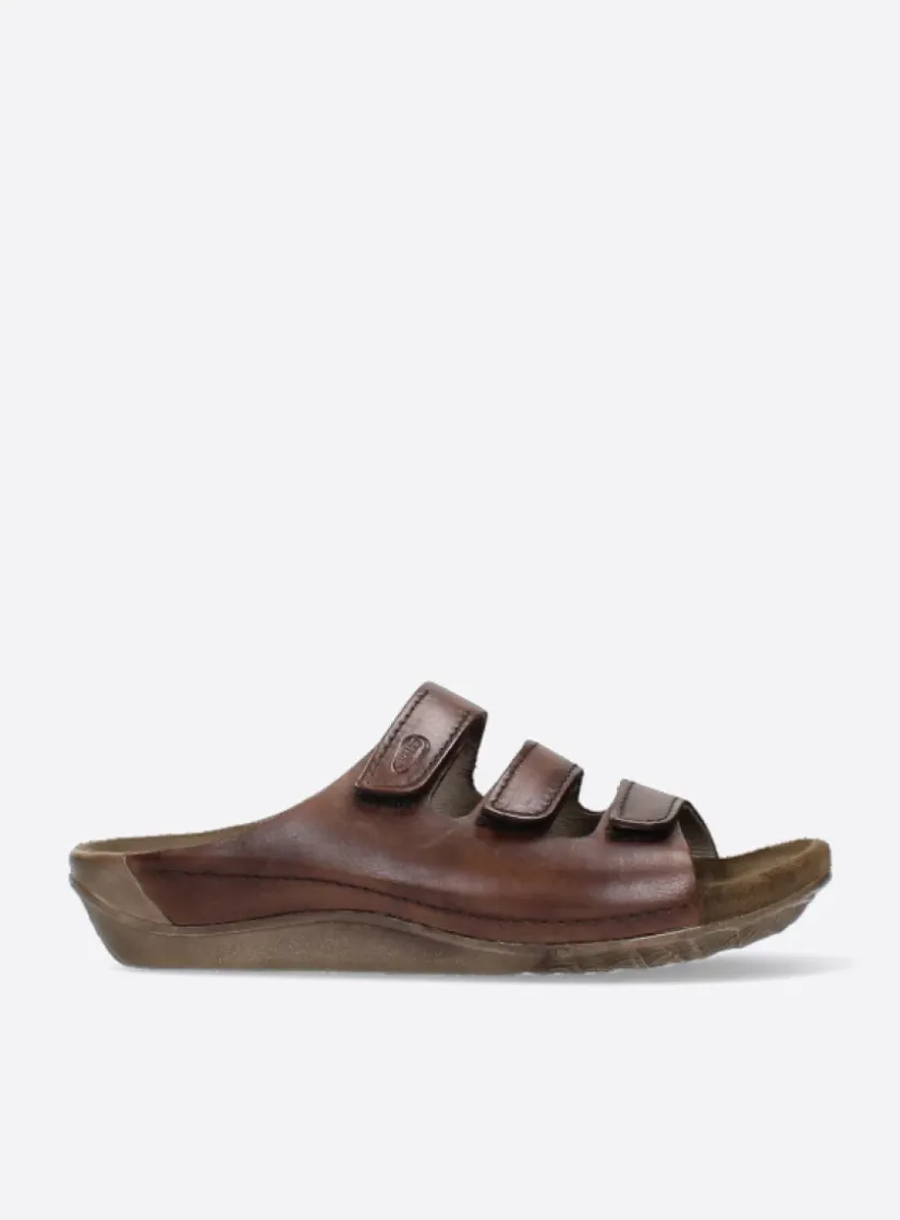 Wolky Nomad - cognac geolied leer<DAMES Slippers