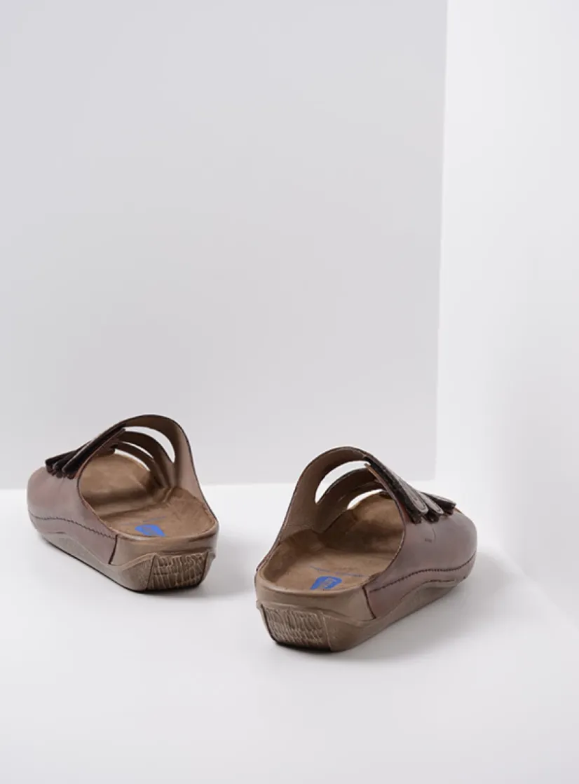 Wolky Nomad - cognac geolied leer<DAMES Slippers