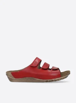 Wolky Nomad - rood geolied leer<DAMES Slippers