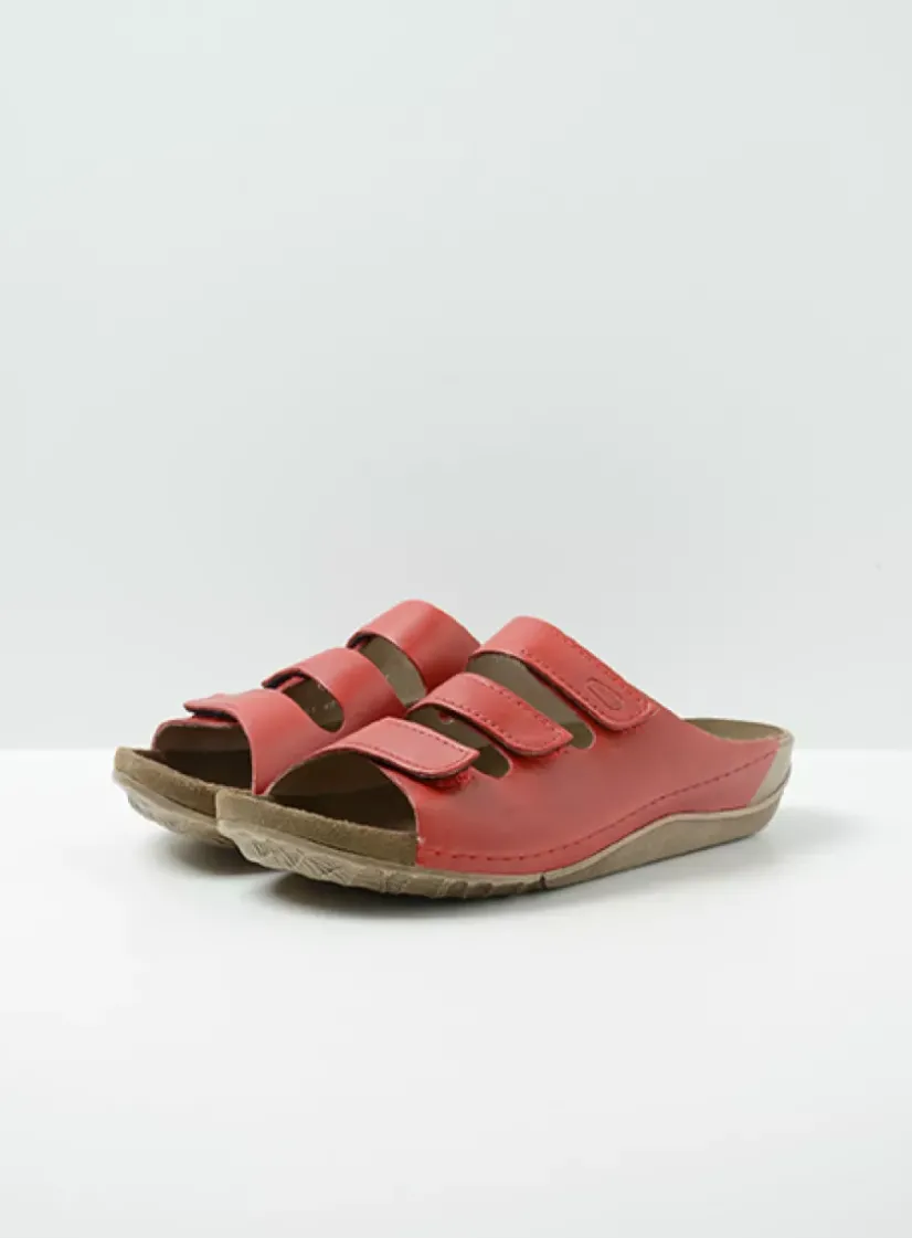 Wolky Nomad - rood geolied leer<DAMES Slippers