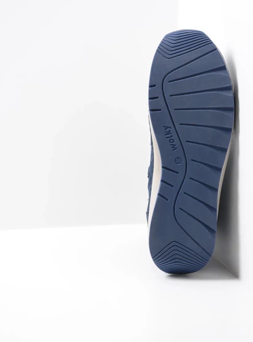 Wolky Ocean - denim nubuck<DAMES Hoge Veterschoenen|Veterlaarzen