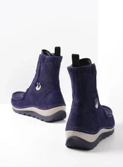 Wolky Ocean - paars nubuck<DAMES Hoge Veterschoenen|Veterlaarzen