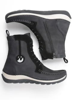 Wolky Ocean - zwart nubuck<DAMES Hoge Veterschoenen|Veterlaarzen