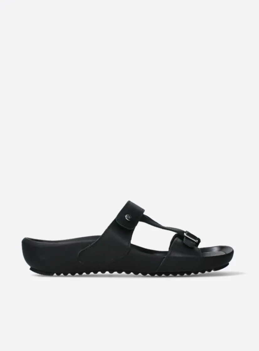 Wolky O'Connor - zwart leer<DAMES Slippers