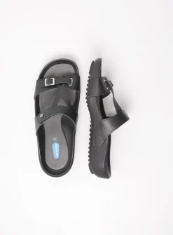 Wolky O'Connor - zwart leer<DAMES Slippers
