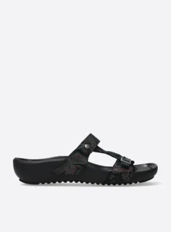 Wolky O'Connor - zwart/blauw suede<DAMES Slippers