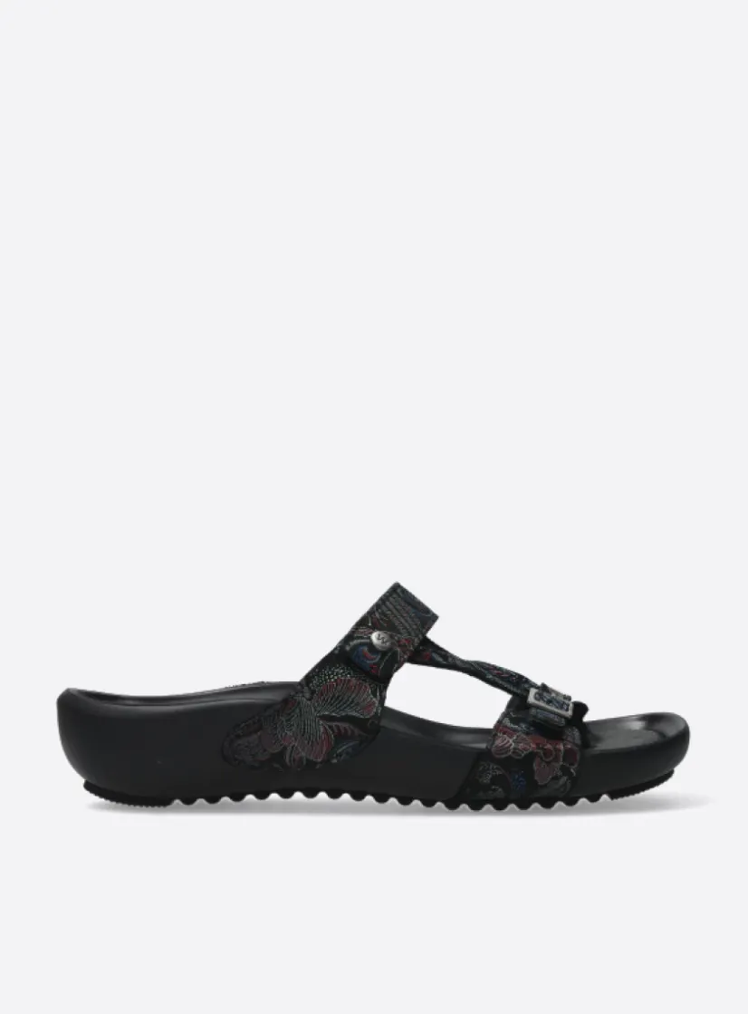Wolky O'Connor - zwart/blauw suede<DAMES Slippers
