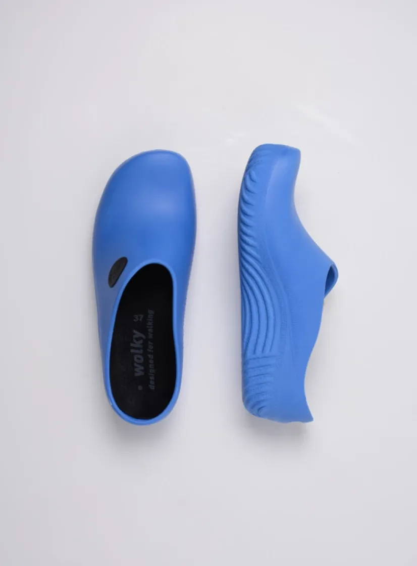 Wolky OK Clog-Klomp - sky-blue PU<DAMES Klompen