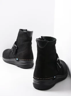 Wolky Okay - zwart nubuck<DAMES Wandelschoenen|Herfst/Winter