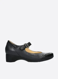 Wolky Opal - zwart leer<DAMES Bandschoenen