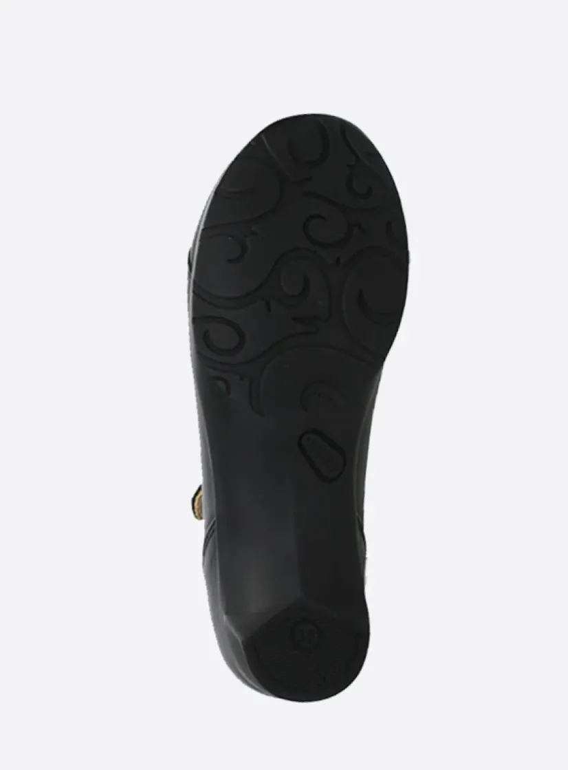Wolky Opal - zwart leer<DAMES Bandschoenen
