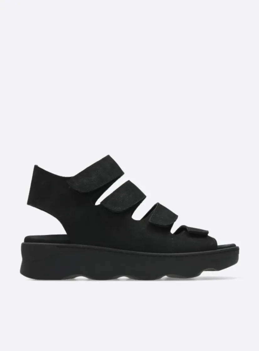 Wolky Oro - zwart nubuck<DAMES Sandalen