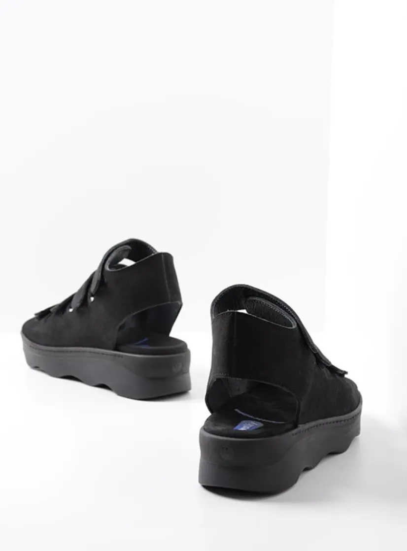 Wolky Oro - zwart nubuck<DAMES Sandalen