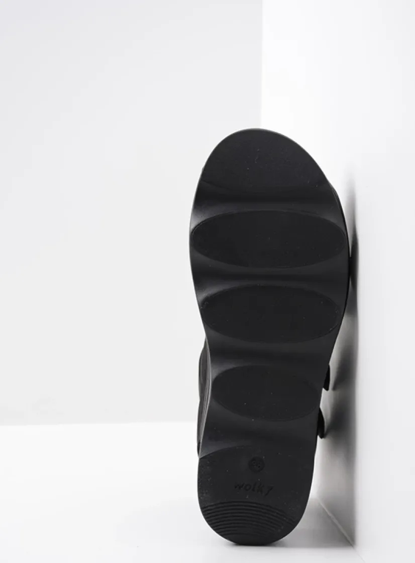 Wolky Oro - zwart nubuck<DAMES Sandalen