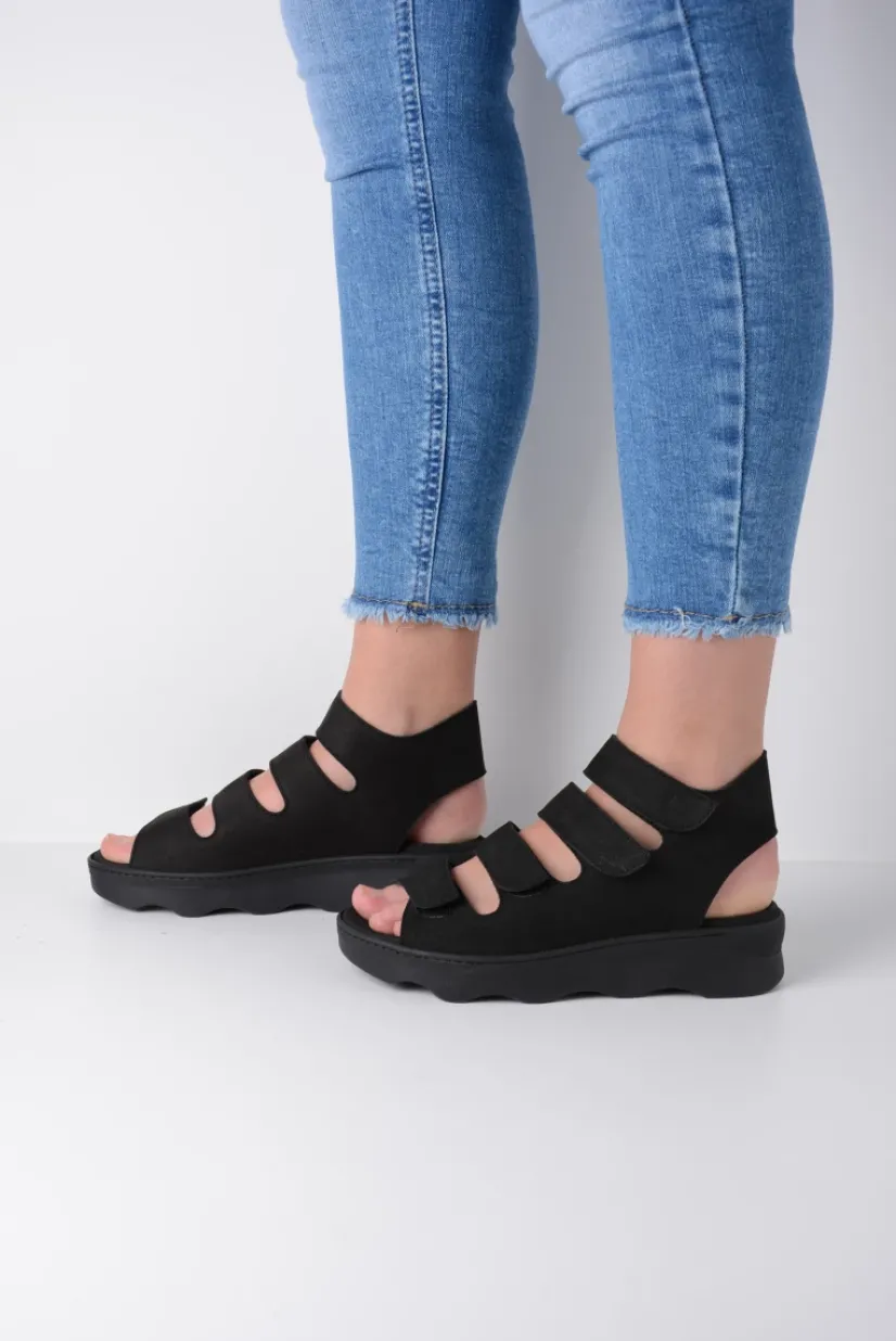 Wolky Oro - zwart nubuck<DAMES Sandalen