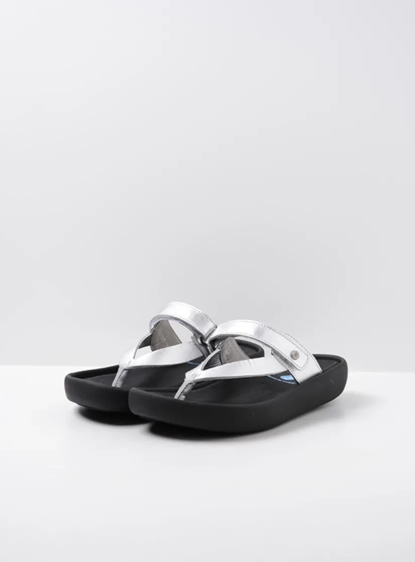 Wolky Peace - zilver leer<DAMES Slippers