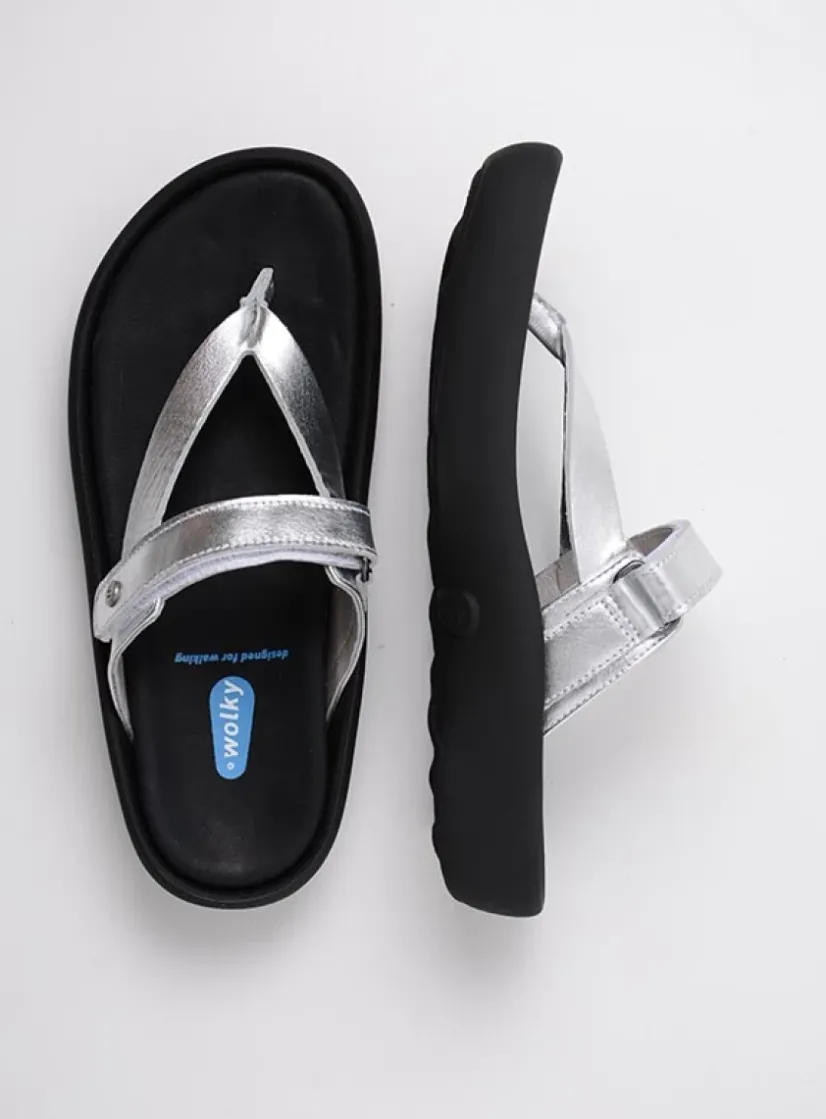 Wolky Peace - zilver leer<DAMES Slippers