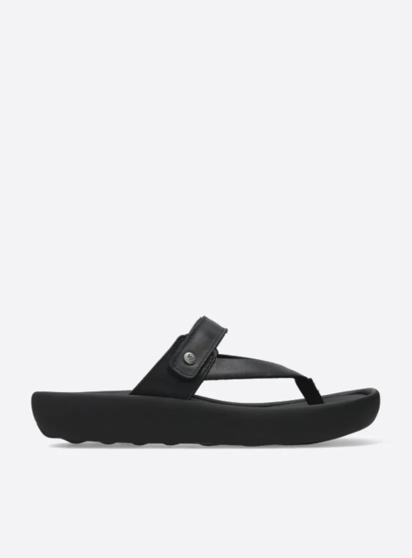 Wolky Peace - zwart leer<DAMES Slippers