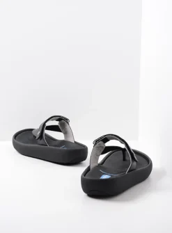 Wolky Peace - zwart leer<DAMES Slippers