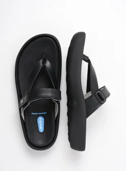 Wolky Peace - zwart leer<DAMES Slippers
