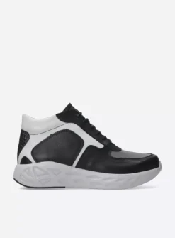 Wolky Pep S2F - antraciet combi stretch leer<DAMES Hoge Veterschoenen|Herfst/Winter