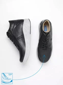 Wolky Pep S2F - zwart combi stretchleer<DAMES Hoge Veterschoenen|Herfst/Winter